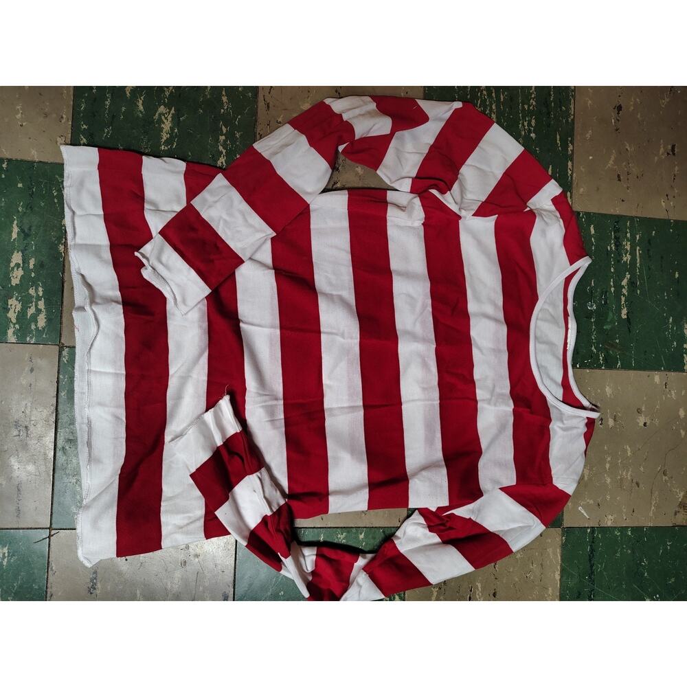 Wenda Where's Waldo Costume Adult Large/XLarge Spirit Halloween Shirt Hat - Picture 5 of 7